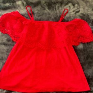 Brand new! Red ruffle top